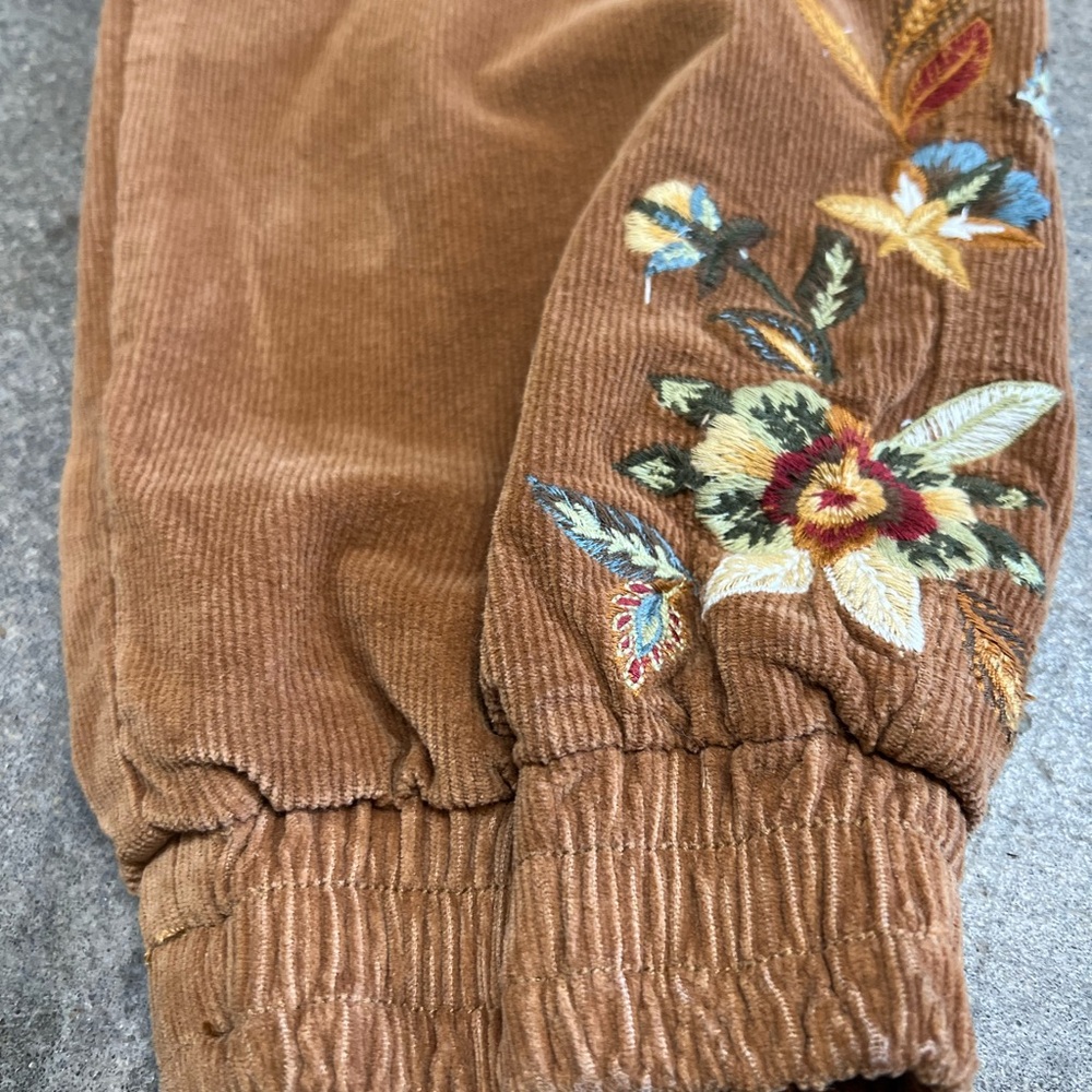DRIFTWOOD camel / brown Corduroy Jogger Pants with beautiful embroidery on sides - Picture 3 of 13